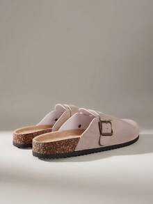 Solecia Women's Fashion Platform Slippers, Round Toe Square Buckle Decorative Spring Shoes, Suitable For Spring, Easter, Christmas - Dark apricot - View 3