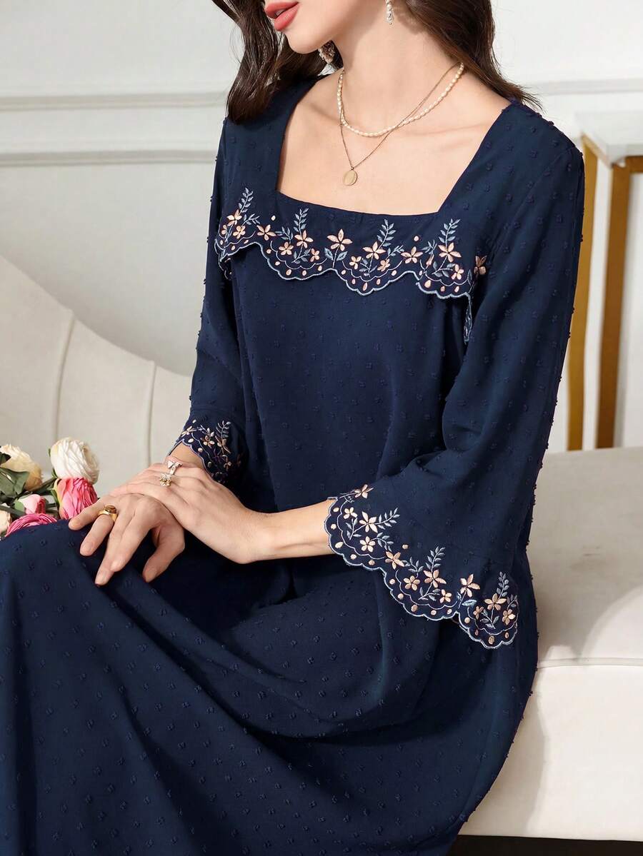 Al Najma Vestido bordado conservador para mujeres