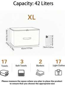 带盖可折叠收纳箱，防水袋，可用于整理衣物、玩具，米色亚麻布面料，加厚PP板，可堆叠，防刮擦，适合收纳床上用品、牛仔裤、卧室装饰品，家居收纳及季节性装饰，秋季礼物 - 米色 - 查看 13