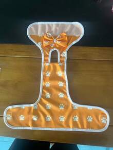 Orange Dog Paw Bowknot Dog Sanitary Pants, Menstrual Pants, Anti-Harassment Pants For Small And Medium-Sized Dogs And Cats - Burnt Orange - View 6