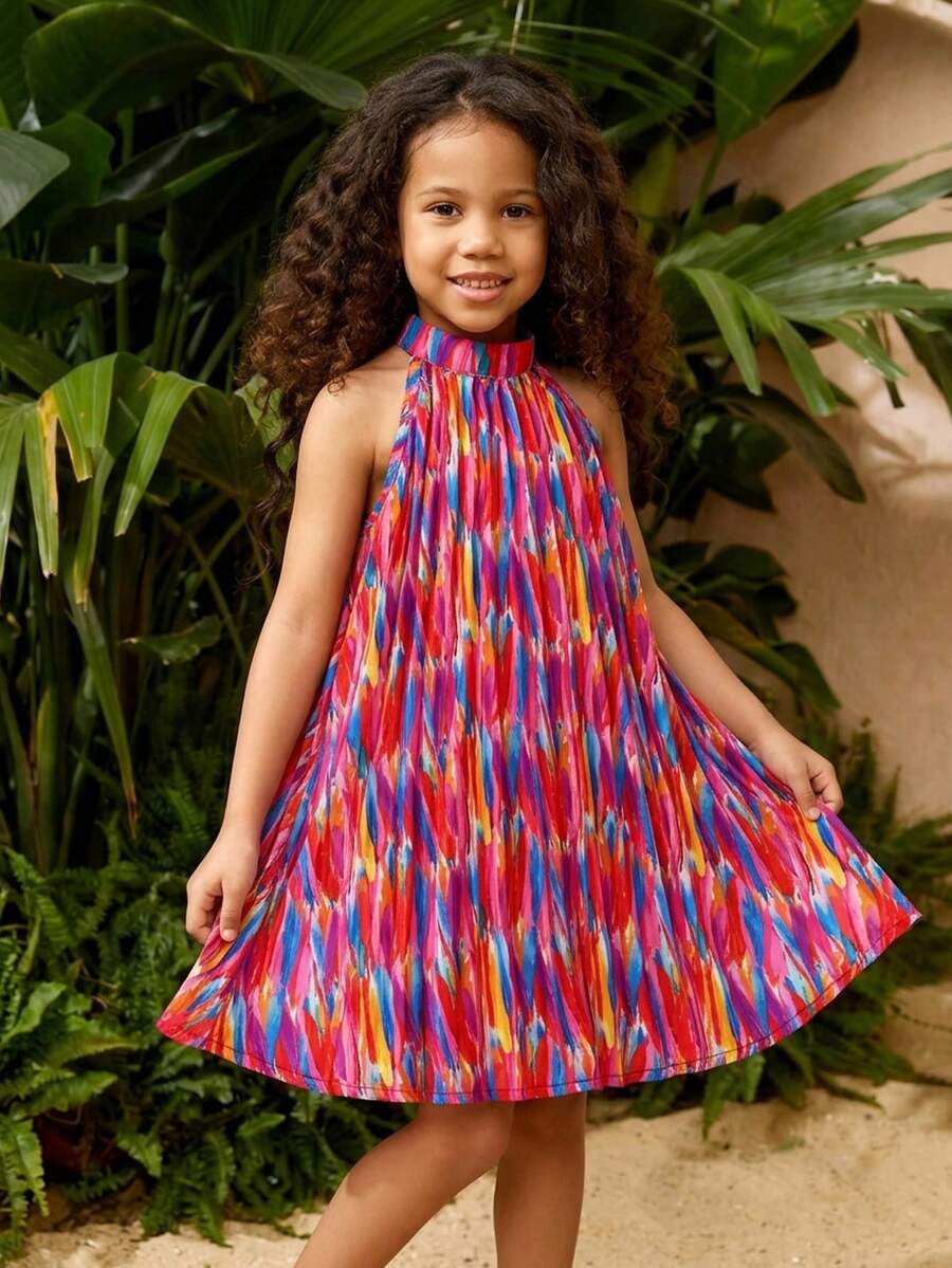 Emery Rose Kids Đầm xếp ly hai dây không tay cho bé gái, thích hợp cho kỳ nghỉ, du lịch biển, dự tiệc. - Nhiều màu - Xem 1