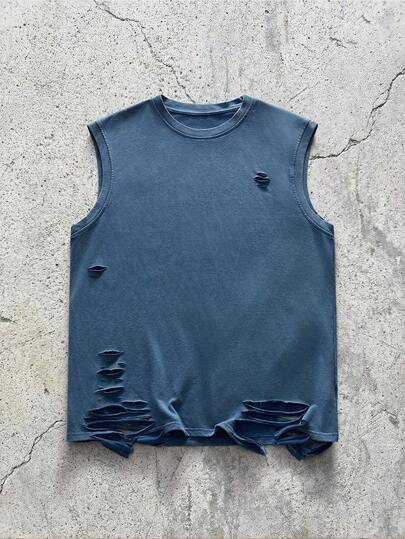 EVRINFINITE 男士休闲水洗做旧无袖背心