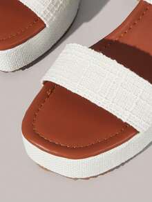 Styleloop Women's Thick Sole Wedge Sandals, Gentle Vibe Niche Quality High-End Feel - Beige - View 5