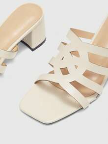 CUCCOO BIZCHIC Giày sandal cao gót nữ màu mơ, kiểu dáng thoải mái, mũi vuông, thích hợp cho việc đi làm. - Màu be - Xem 6