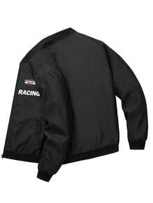 Manfinity Homme Áo khoác mùa hè thời trang tay raglan có khóa kéo dành cho nam - màu đen - Xem 3