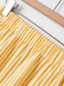 Rusticease Women's Striped Casual Versatile Date & Travel Mini Skirt - Yellow - View 4