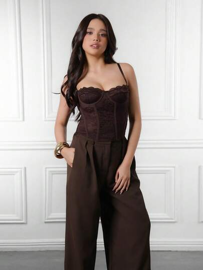 Criza Taa Sexy Lace Sheer Camisole Top, Party, Date Night, Commute, Cute Bralette, Sexy Club Top, Corset Top, Strapless Top, Going Out Top, Summer Tops, Cute Top, Summers For Women, Lace Top