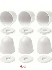 2/6pcs Elevate Decorative Covers, Bathroom Accessories, Toilet Seat Screws, And Cover - White - View 8