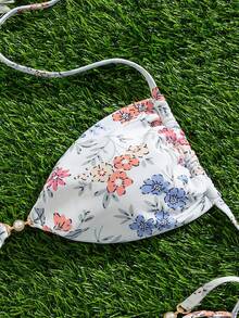 Swim Vcay 女士性感露背系带印花两件式泳衣，优雅沙滩度假泳装套装 - 彩色 - 查看 5