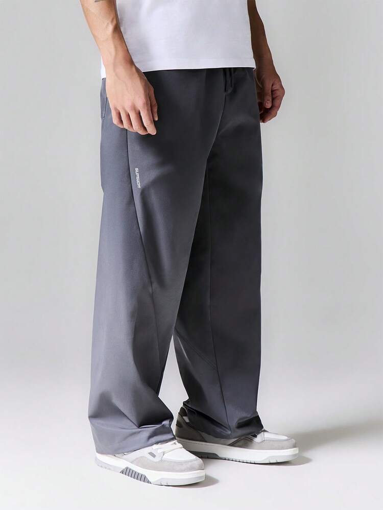 SUMWON Wide Leg Drawstring Pants With Elastic Cuffs