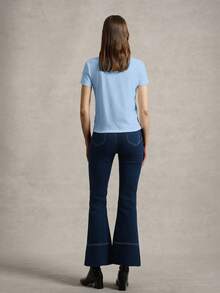 Briarwyn Casual Solid Color Knit Crew Neck Short Sleeve Fitted Women T-Shirt Summer Outfits For Women Business Casual Woman - Baby Blue - View 7