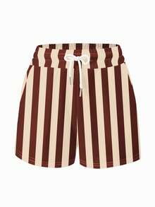 EMERY ROSE Ladies' 2 Pieces Set, Loose Short-Sleeved Top, Flesh-Colored Women's Shorts, Cocktail Pattern, Summer Bestseller - Multicolor - View 5