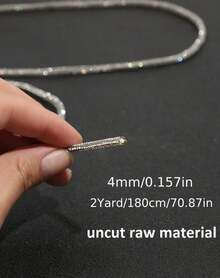 1PC 2 Yards Glitter Rope 4mm Crystal Pipeline Rhinestone Drill String DIY Jewelry Making Bracelet Necklace Bag Strap Festival Rave Disco Fashion Decoration - Multicolor - View 15
