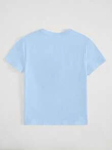Briarwyn Casual Solid Color Knit Crew Neck Short Sleeve Fitted Women T-Shirt Summer Outfits For Women Business Casual Woman - Baby Blue - View 11