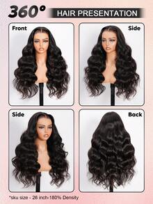 ALL READY WIG 13*6 Wear&Go 无胶水水波纹真人发假发，预先拔毛漂白发结，预先剪裁透明蕾丝闭合假发，180% 密度 - SNatural - 查看 3