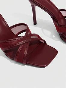 CUCCOO SZL Giày sandal cao gót dành cho nữ - Màu Đỏ Sâu - Xem 5