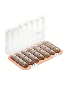 1 Buah Kotak Pengatur Obat Portabel 7 Hari/Mingguan, Wadah Pengatur Ukuran Perjalanan Kedap Udara untuk Obat 3 Kali Sehari, Kapasitas Besar - MultiWarna - View 12