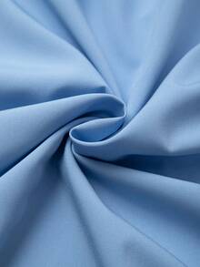 SHEIN Clasi Robe longue sans manches élégante en couleur unie tissée pour femmes grandes tailles, printemps/été - Bleu azur - Voir 4