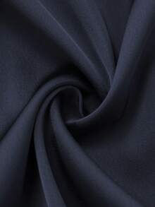 Franclia Elegant French Style Sleeveless Dress,Navy Blue Summer Women's Smooth Woven Fabric Round Neck Solid Color Flattering For Work,Office,Dining,Formal - Navy Blue - View 4