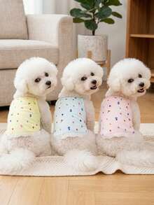 PETSIN 宠物春季新款狗狗服装 动物用品 宠物服装 狗狗背心 猫咪T恤 泰迪熊套装 小型动物服装 休闲酷炫背心 狗狗服装 猫咪服装 春夏两季新款背心 - 彩色 - 查看 3