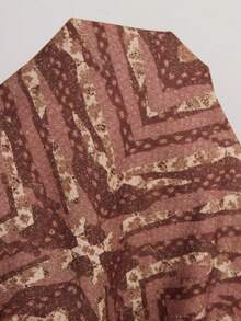 Doze Lane Geometric Totem Print Plus Size Casual Pajama Set - Multicolor - View 5