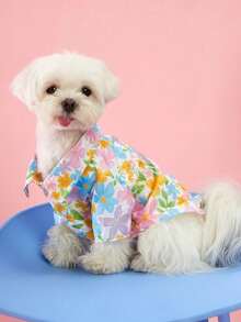 PETSIN 1pc Holiday Style Flower Cute Fashion Pet Printing And Dog Clothing - Multicolor - View 10