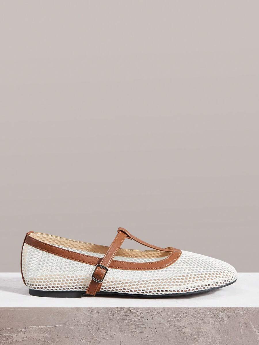 Styleloop Ladies, Buckle Spikes, Trim, Flats - Brown - View 1