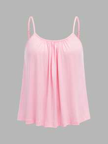SHEIN EZwear 3件套加大码女式褶皱宽松吊带背心，可调节肩带，适合春夏穿着 - 彩色 - 查看 5
