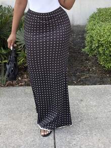 Alexandranx Chân váy chữ A in chấm bi cho nữ, phong cách thường ngày - Nhiều màu - Xem 3