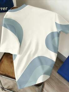 Manfinity Joysei Áo thun nam in họa tiết hình học, kiểu dáng thường ngày, thích hợp cho các hoạt động mùa hè. - màu xanh lá - Xem 3