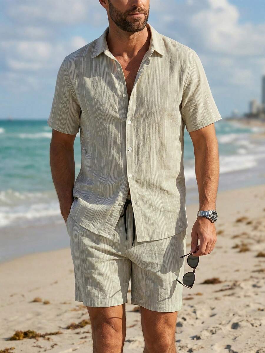 VENTUSAIL Men's Mature Casual Striped Set - Multicolor - View 1