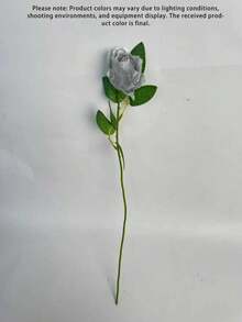 1PC/5PCS/10PCS/12PCS/ Silver 20-Inch Artificial Rose Flowers, High-End Artificial Roses, Suitable For Home Decor, Room Decor, Dining Table Decor, Wedding Decor, Bridal Bouquet, Wrist Corsage, Flower Arrangement. Suitable For Home, Restaurant, Bedroom, Vase Decoration. - Silver - View 8