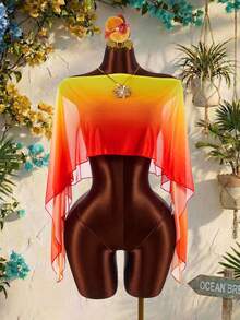 Amplova Khăn choàng lông giả màu hồng dành cho nữ, đa năng, thích hợp để che chắn khi mặc đồ bơi, mặc hàng ngày, đi biển, dự lễ hội âm nhạc, gợi cảm & - trái cam - Xem 1