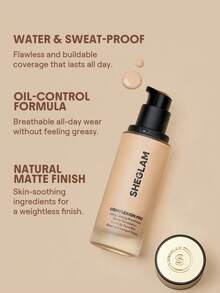 SHEGLAM Complexion Pro Long Lasting Breathable Matte Foundation-Russet Matte Sweat-Proof Foundation Oil Control Full Coverage Pore-Less Concealer Waterproof Flawless Non-Fading Weightless Liquid Foundation Brand Beauty Makeup Face Paint Cosmetic For Women Girls Perfect For Spring Summer Ideal For Y2K Fancy Fashion Suitable For Birthday Mother'S Day Gift Rave Party Ready Best Color - Russet - View 6