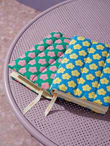 Joivida 1PC Spring Summer Floral Quilted Book Cover A5 Size Cotton Fabric Journal Notebook Protector Handmade Book Sleeve 148x210mm Fit 1-20mm Thick(Without The Notebook) - multicolor - View 3