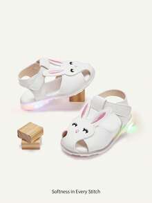 Cozy Pixies Một đôi sandal hình thỏ dễ thương khoét rỗng dành cho bé gái, giày đế mềm cho trẻ sơ sinh và trẻ nhỏ, sandal công chúa thoáng khí mùa hè cho bé, lý tưởng cho kỳ nghỉ hè bên bờ biển, dễ thương, vui nhộn và đa năng. - trắng - Xem 2