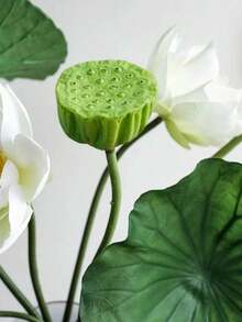8件套高品质仿真莲花，鱼缸美化莲花，莲蓬，莲叶套装，摄影拍摄装饰道具仿真花，圣帕特里克节和复活节装饰，美化房间，春季家居装饰 - 彩色 - 查看 9