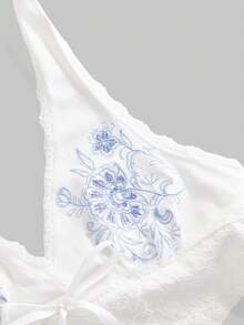 ROMWE Hippie Women's Printed Halter Elegant Tank Top - White - View 3