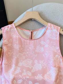 Resyla 女士优雅印花无袖衬衫，夏季 - 彩色 - 查看 5