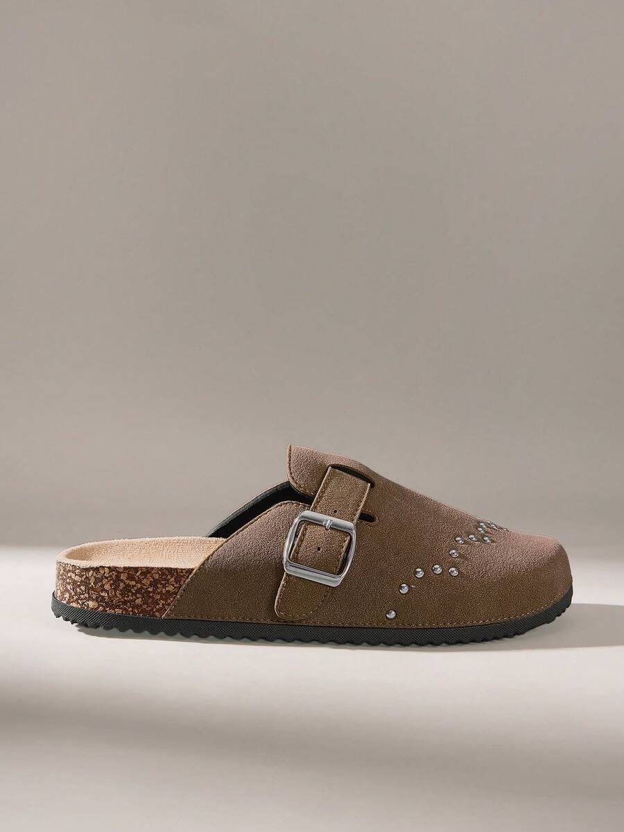 CUCCOO Women Casual Versatile Plush Round Toe Fluffy Flat Slippers For Christmas - Camel - View 1