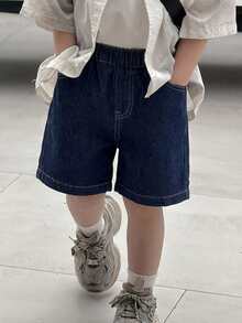 DAZY Toddler Boys' Washed Camouflage Print Denim Shorts Summer - Navy Blue - View 6