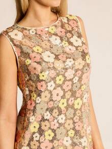 CielaLinda 女士碎花亮片迷你A字连衣裙 无袖连衣裙 - 彩色 - 查看 3