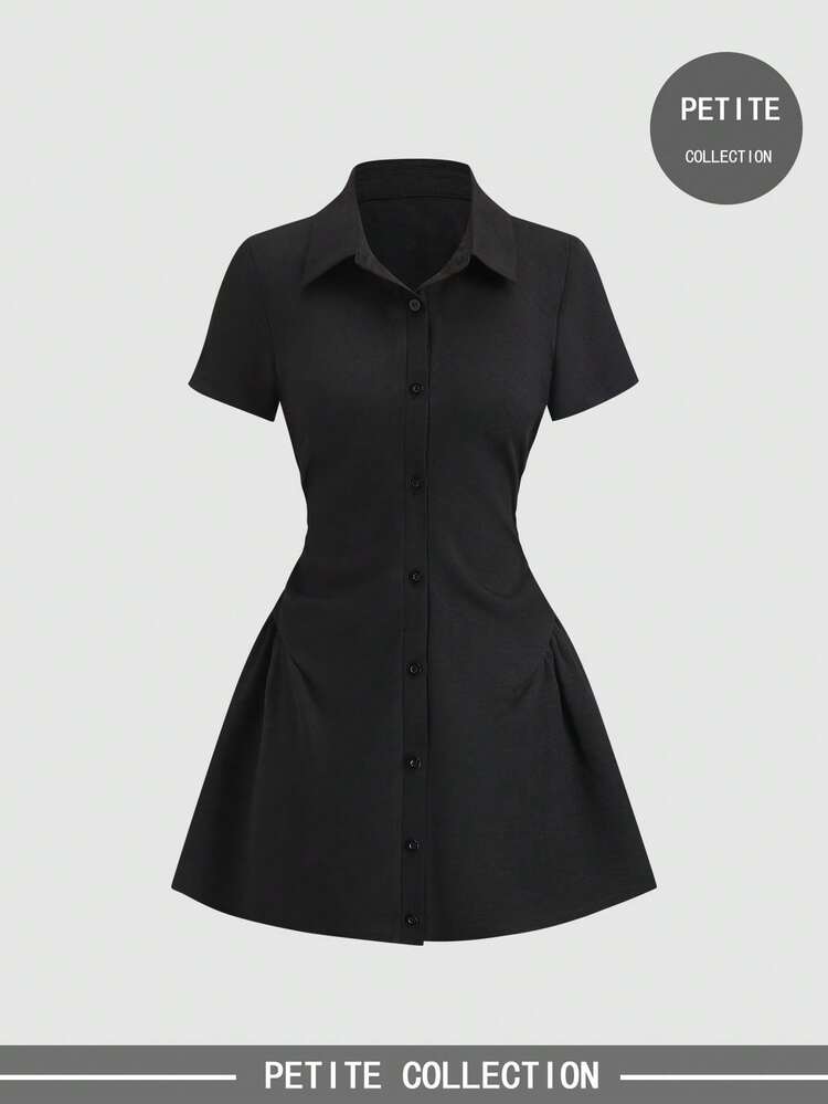 petite black shirt dress Buy Friends Like These Black Petite Long Sleeve Button Through Collar Midi Shirt  Dress from Next USA