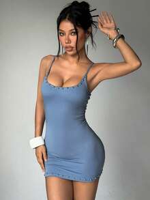 EgrlEra Đầm ôm sát gợi cảm đính hạt, xếp ly dành cho nữ. - màu đen - Xem 4