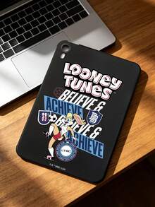 LOONEY TUNES X SHEIN 1 Stück Looney Tunes Lola Bunny Football iPad Hülle, schwarze weiche stoßfeste TPU Tablet Abdeckung, im Retro-Amerikanischen Sportstil, süßes Cartoon Glaube & Erreiche Muster, perfekt als Geburtstags- oder Abschlussgeschenk, für täglichen Studiengebrauch von Anime-Fans, kompatibel mit iPad Hüllen, Handyzubehör, schnelle Lieferung - Schwarz - Übersicht 5