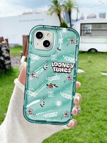 LOONEY TUNES X SHEIN 1pc Looney Tunes Bugs Bunny Phone Case, Cyan Transparent Gradient Soft TPU Shockproof Cover, Cartoon Football Sports Style, Cute Anime Pattern, Perfect For Birthday Gift, Daily Commute Use , Compatible With IPhone Case,Compatible With IPhone 17 Pro Max /Compatible With IPhone 17 /Compatible With IPhone 17 Pro,Phone Accessories - cyan - View 6