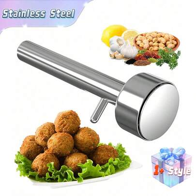 1pc Falafel And Meatball Maker Scoop, And Non-Sticky Stainless Steel Meatball And Falafel Baller Tool, Stainless Steel Professional Falafel Maker Scoop,Baller Scoop Mold