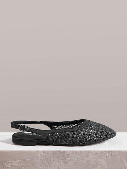 Styleloop Women Shoes Outdoor Round Toe Vacation Style Straw Fabric Women's Flat Bottom Outback Heel Shoes Vacation Style Wear BOHO Wear American Retro Style Bohemian Style Western Style Music Festival Wear Party Wear Flat Women's Shoes