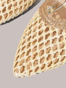 Styleloop 女士平底凉鞋，套脚后跟，波西米亚风，复古美式，西部风，音乐节，派对装扮，圣诞节假日旅行必备波西米亚风 - 白色 - 查看 5