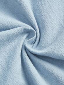 Wildy 波西米亚风休闲西部乡村蕾丝拼接女式夏季基本款通勤口袋灯笼裤 - 藍色 - 查看 7